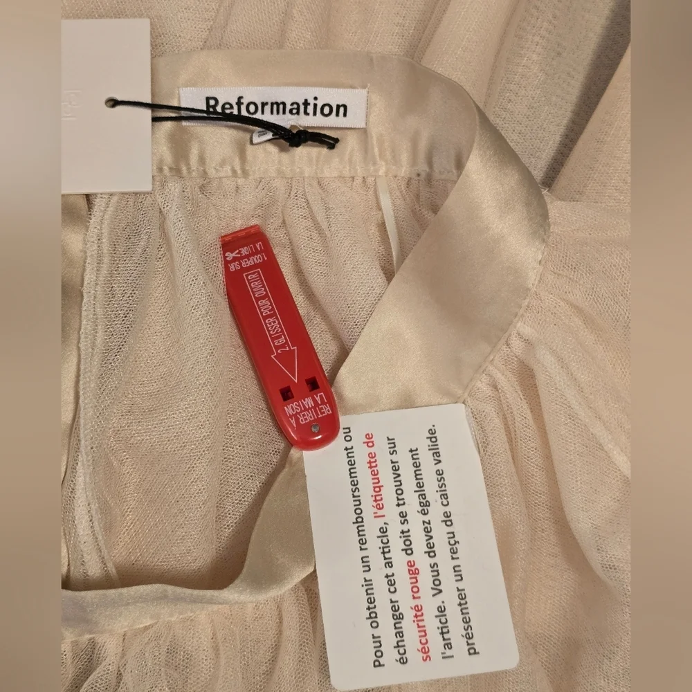 Reformation Prisca Elegant Cream Tulle Skirt Size M - Picture 15 of 17